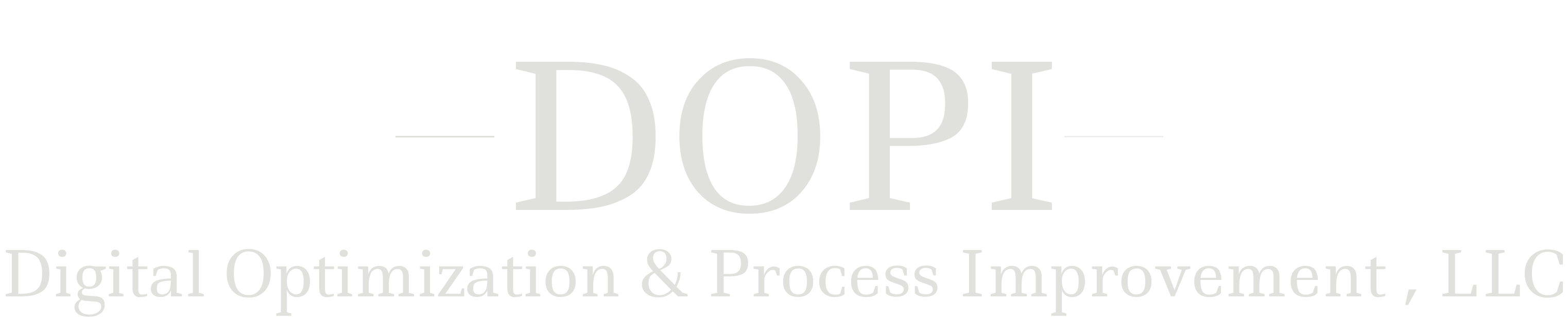 Logo of DOPI (Digital Optimization & Process Improvement, LLC) featuring elegant typography.